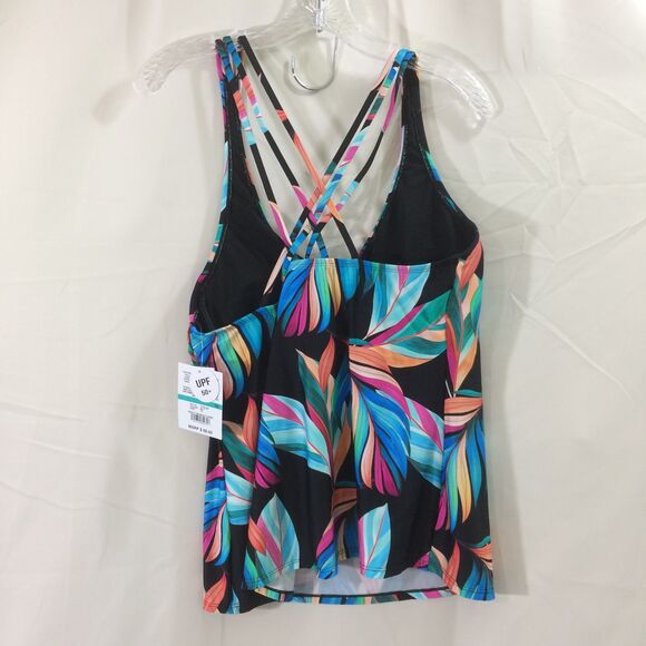 NEW 24th & Ocean Tankini Top Size 16 NWT Underwire Crisscross Back Multicolor - Picture 4 of 7